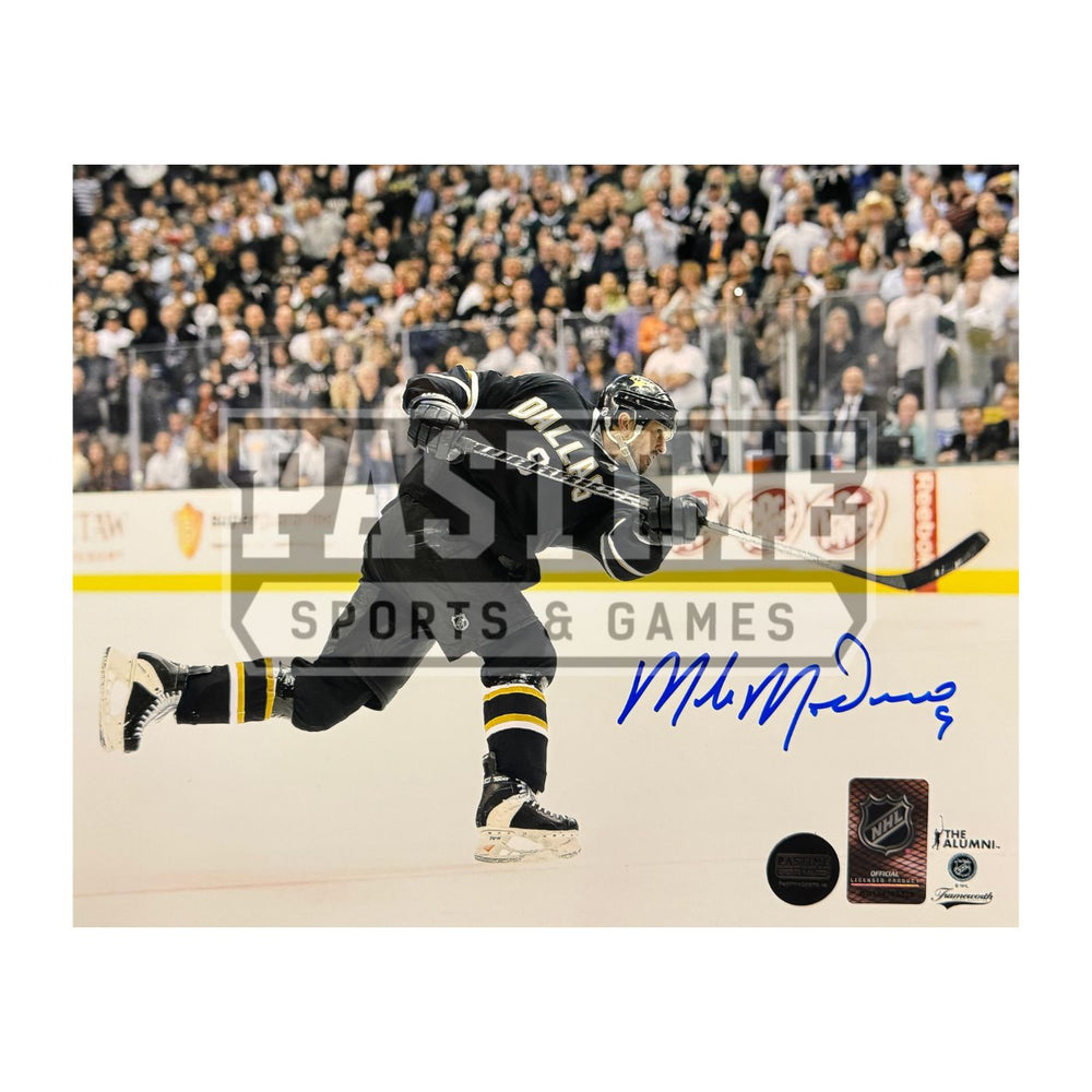 Mike Modano Autographed Dallas Stars Hockey Photo (Shooting 1) - Pastime Sports & Games