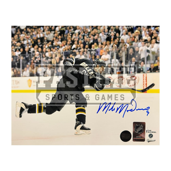 Mike Modano Autographed Dallas Stars Hockey Photo (Shooting 1) - Pastime Sports & Games
