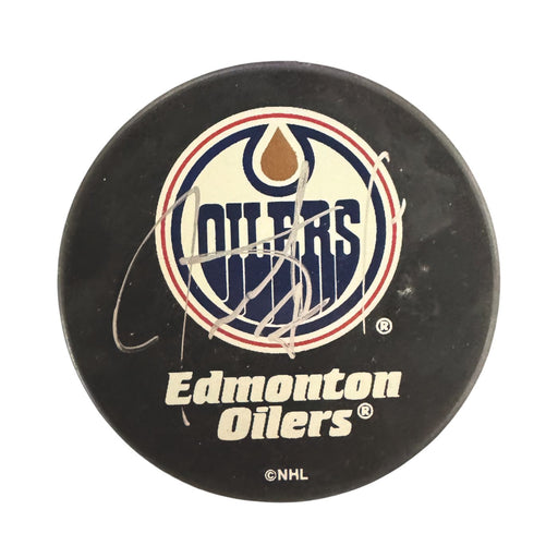 Jason Arnott Autographed Edmonton Oilers Puck (Logo + Name)