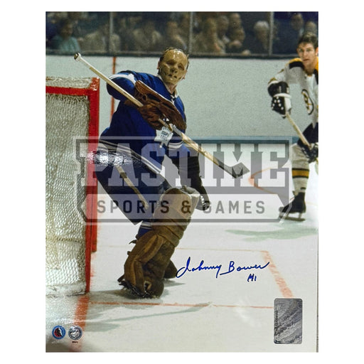 Johnny Bower Autographed Toronto Maple Leafs Photo (Wearing Mask) - Pastime Sports & Games