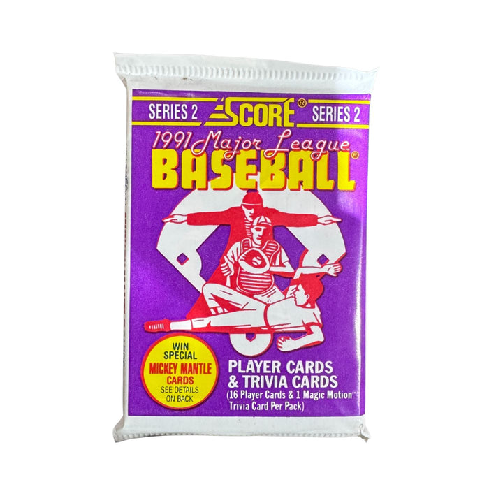 1991 Score Series Two MLB Baseball Wax Box (Possible Mickey Mantle Auto) - Pastime Sports & Games