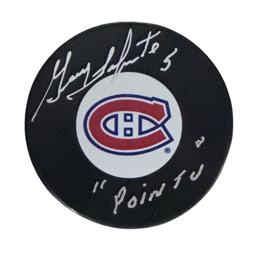 Guy Lapointe Autographed Montreal Canadiens Hockey Puck (Small Logo) - Pastime Sports & Games