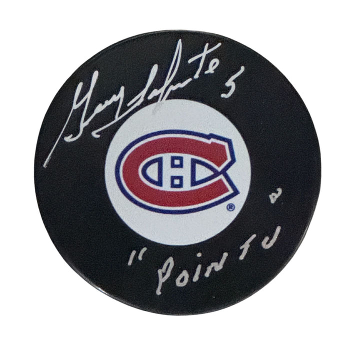 Guy Lapointe Autographed Montreal Canadiens Hockey Puck (Small Logo) - Pastime Sports & Games