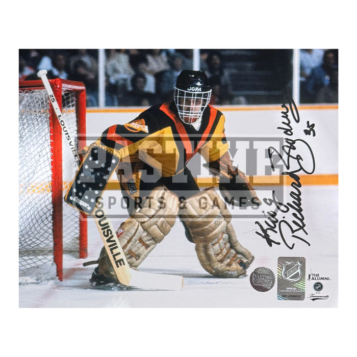 Richard Brodeur Autographed Vancouver Canucks Photo (Guarding The Net) - Pastime Sports & Games
