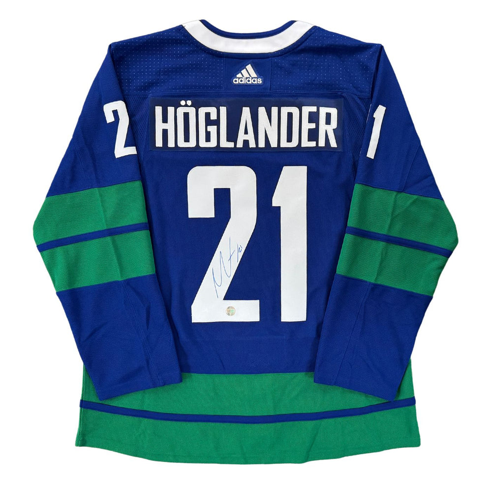 Nils Hoglander Autographed Vancouver Canucks Adidas Climalite Home Jersey Pastime Sports Games