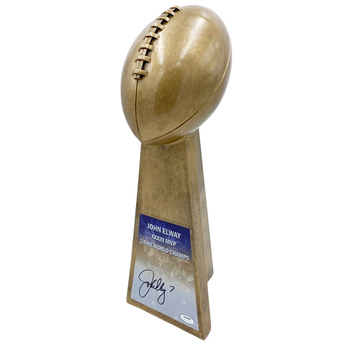 John Elway Autographed Super Bowl/Lombardi Replica Trophy - Pastime Sports & Games