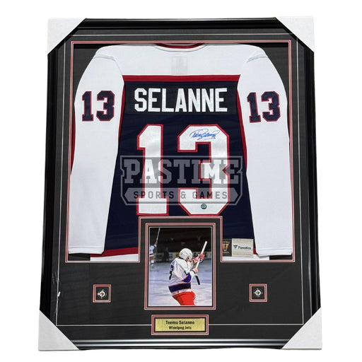 Teemu Selanne Autographed Framed Winnipeg Jets Home Hockey Jersey