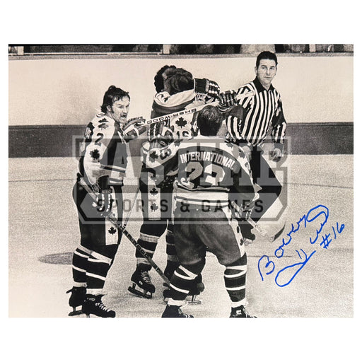 Bobby Hull Autographed Winnipeg Jets Photo (Celebrating 1) - Pastime Sports & Games