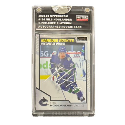 Nils Hoglander Autographed 2020/21 O-Pee-Chee Platinum Rookie Card Encased in Slabmag