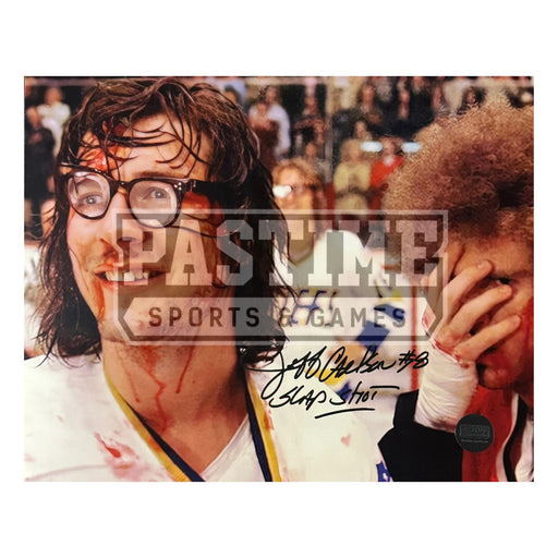 Jeff Carlson (Jeff Hanson From The Movie Slapshot) Autographed Photo (White Jersey) - Pastime Sports & Games