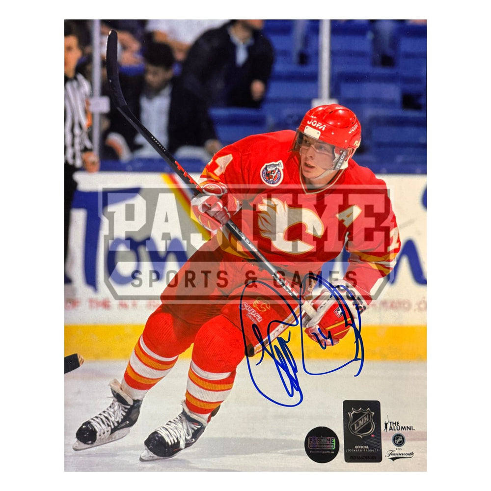 Theoren Fleury Autographed Calgary Flames Hockey Photo (Skating 2) - Pastime Sports & Games
