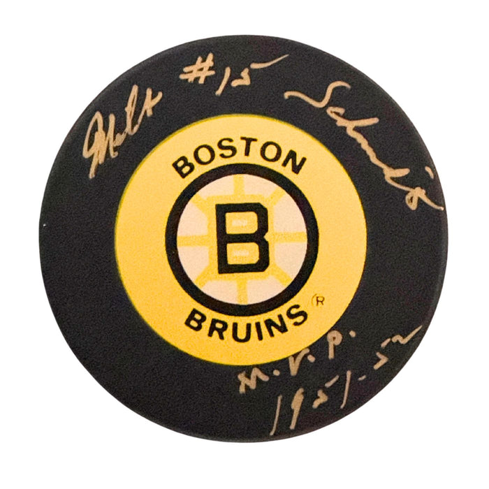 Milt Schmidt Autographed Boston Bruins Puck (Souvenir Puck) - Pastime Sports & Games