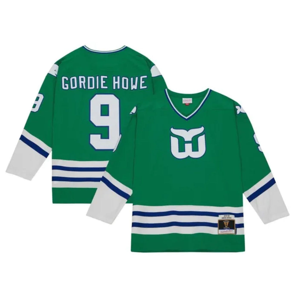 Gordie Howe 1979/80 Hartford Whalers Green Home Blue Line Jersey