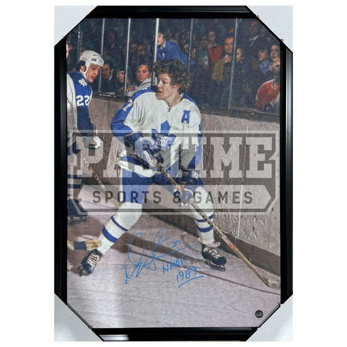 Darryl Sittler Autographed Toronto Maple Leafs Canvas (Against The Boards) - Pastime Sports & Games