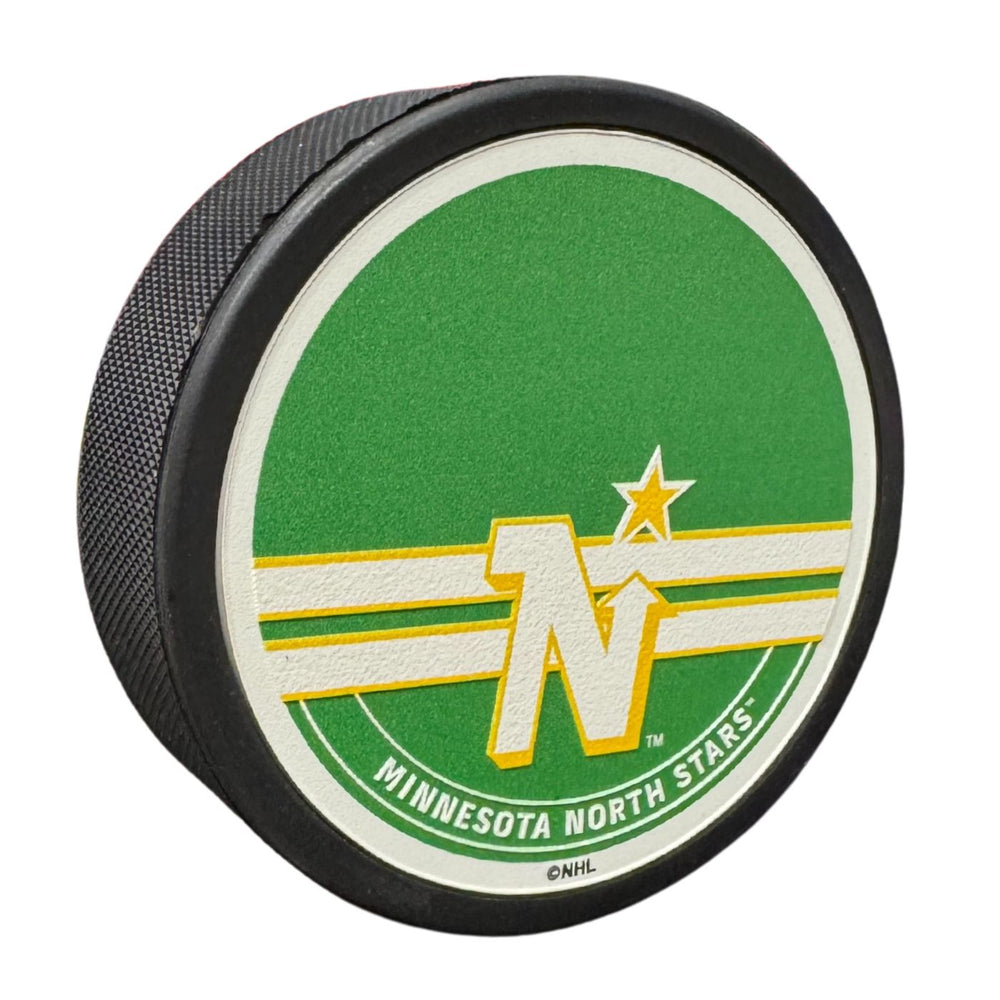 Minnesota North Stars Textured Hockey Pucks (Autograph Puck) - Pastime Sports & Games