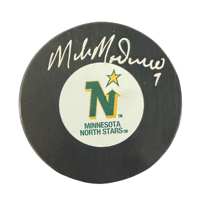 Mike Modano Autographed Minnesota North Stars Hockey Puck (Inglasco Small Logo) - Pastime Sports & Games