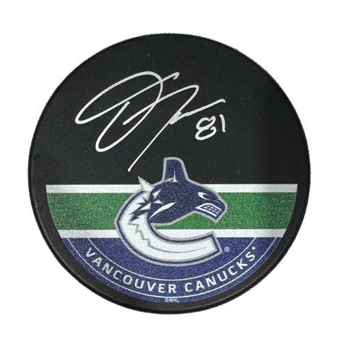 Dakota Joshua Autographed Vancouver Canucks Orca Hockey Puck (Printed Mustang Autograph Puck) SALE!