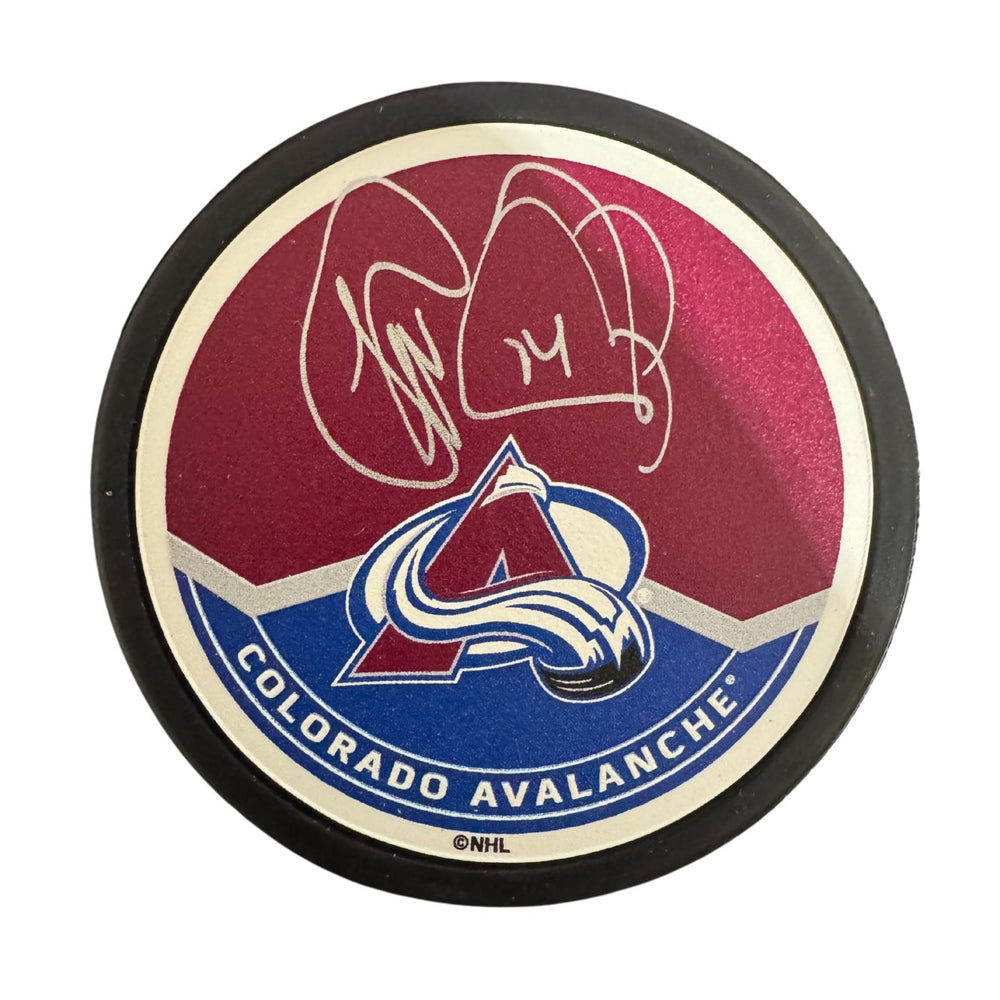 Theoren Fleury Autographed Colorado Avalanche Hockey Puck (Mustang Textured) - Pastime Sports & Games