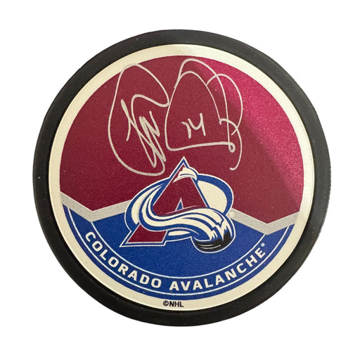 Theoren Fleury Autographed Colorado Avalanche Hockey Puck (Mustang Textured) - Pastime Sports & Games