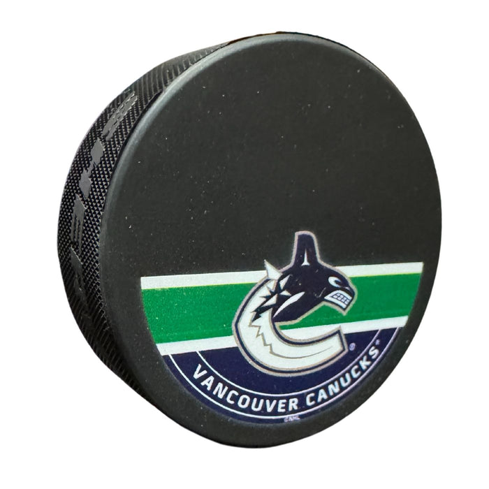 Vancouver Canucks Orca Printed Hockey Pucks (Sherwood Autograph Puck) - Pastime Sports & Games