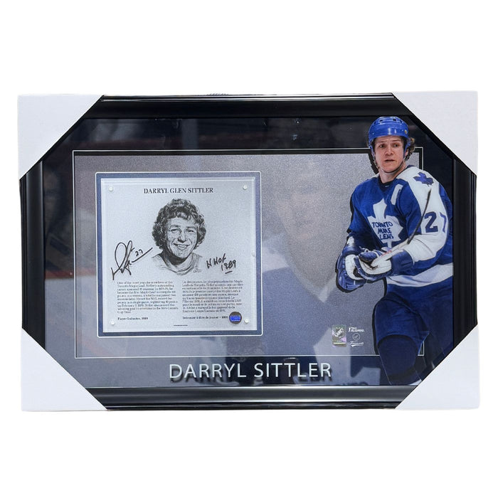 Darryl Sittler Autographed Toronto Maple Leafs Framed HHOF Plaque