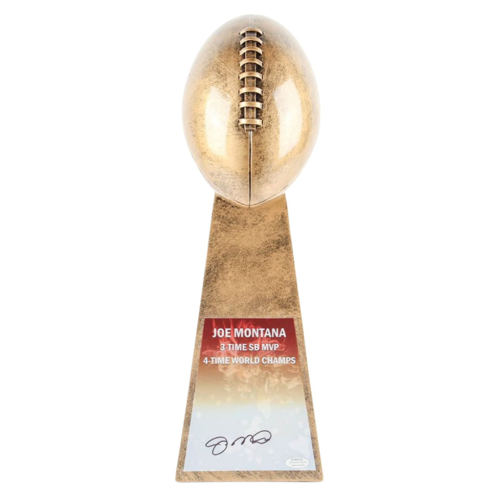 Joe Montana Autographed Super Bowl/Lombardi Replica Trophy - Pastime Sports & Games