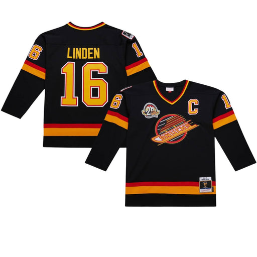 Trevor Linden 1994/95 Vancouver Canucks Black Skate Blue Line Jersey