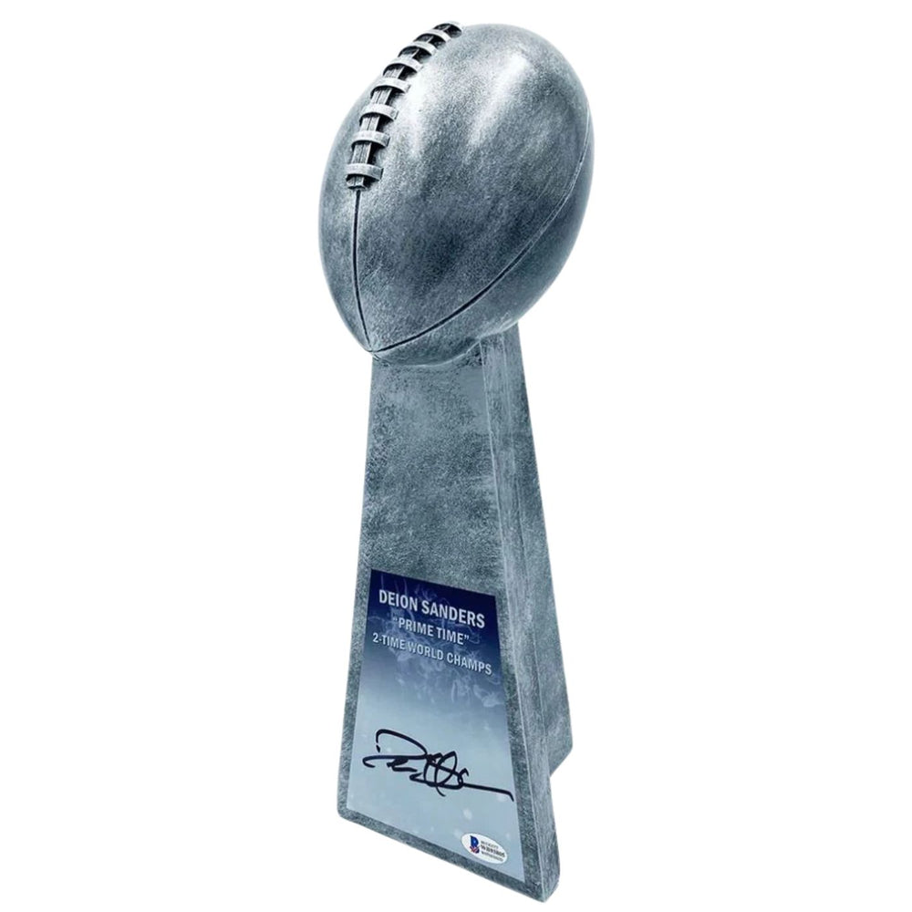 Deion Sanders Autographed Super Bowl/Lombardi Replica Trophy - Pastime Sports & Games