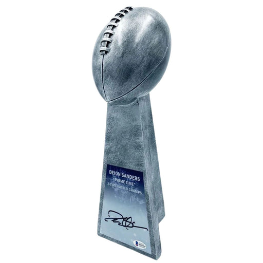 Deion Sanders Autographed Super Bowl/Lombardi Replica Trophy - Pastime Sports & Games