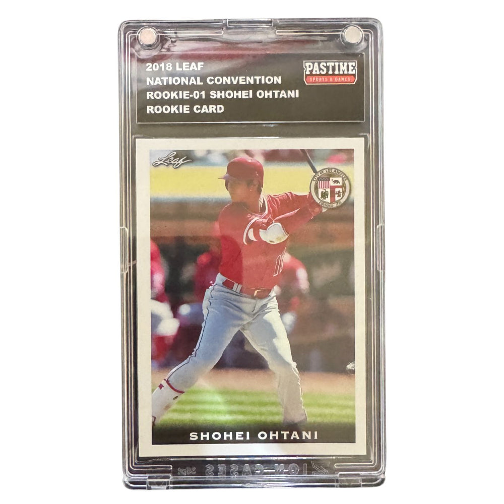 Shohei Ohtani 2018 Leaf National Convention Rookie Card #ROOKIE-01 Encased in Magpro - Pastime Sports & Games