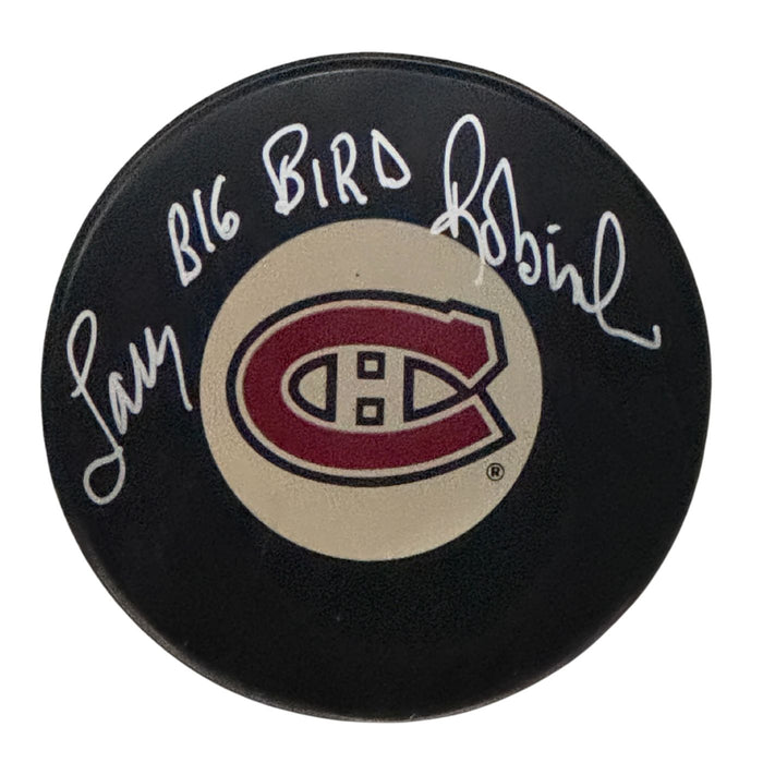 Larry "Big Bird" Robinson Autographed Montreal Canadiens Hockey Puck (Small Logo) - Pastime Sports & Games