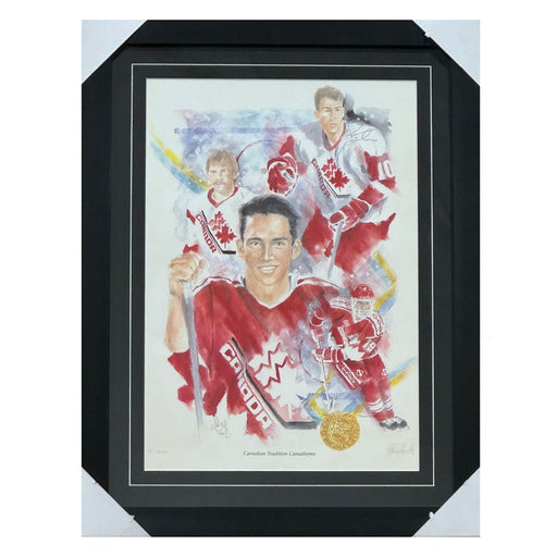 Trevor Linden, Wendel Clark, & Alexandre Daigle Autographed Team Canada Painting (Canadian Tradition Canadienne) - Pastime Sports & Games