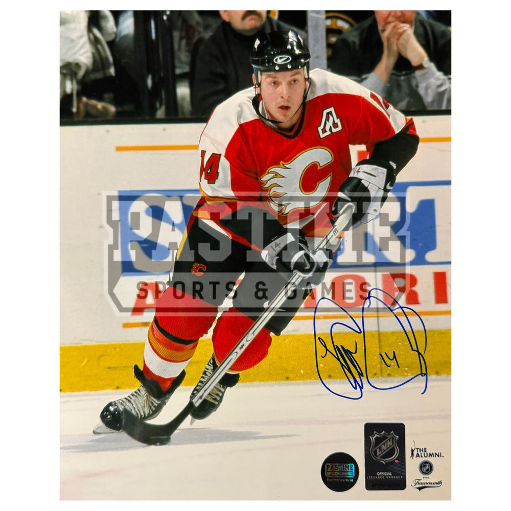 Theoren Fleury Autographed Calgary Flames Hockey Photo (Skating 3) - Pastime Sports & Games