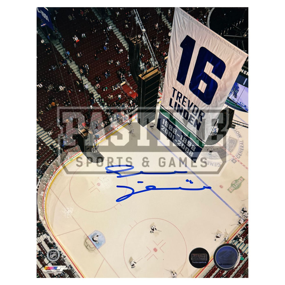 Trevor Linden Autographed Vancouver Canucks Photo (Retiring Number) - Pastime Sports & Games