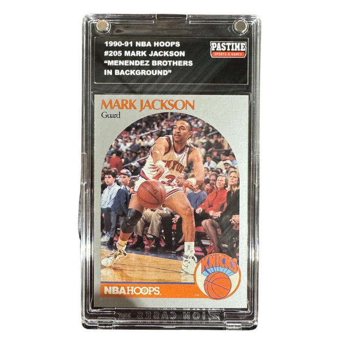 Mark Jackson 1990-91 NBA Hoops Card #205 "Menendez Brothers" Encased in Magpro - Pastime Sports & Games