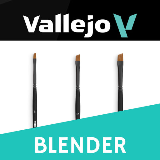 Vallejo Round Synthetic Angled Blender Brushes - Pastime Sports & Games