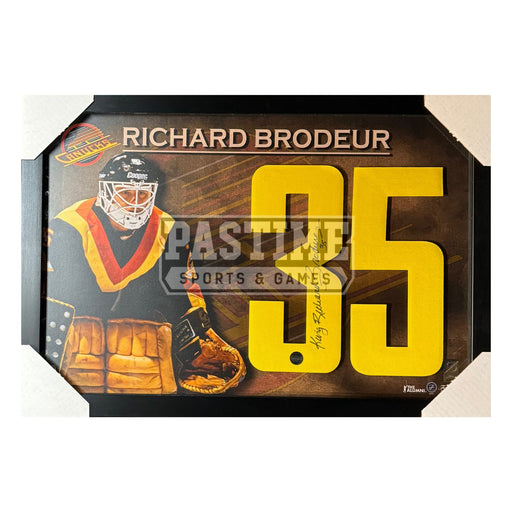 Richard Brodeur Autographed Vancouver Canucks Framed Numbers - Pastime Sports & Games