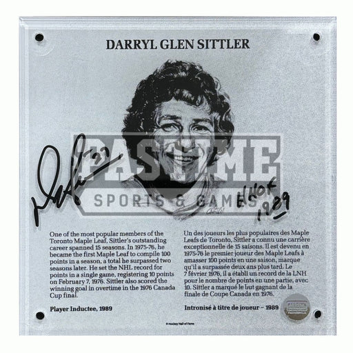 Darryl Sittler Autographed Hall Of Fame Plaque - Pastime Sports & Games