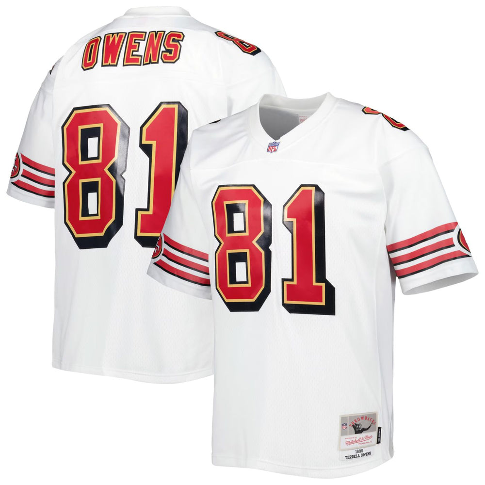 San Francisco 49ers Terrell Owens 1996 NFL Throwback Football Jersey - Pastime Sports & Games