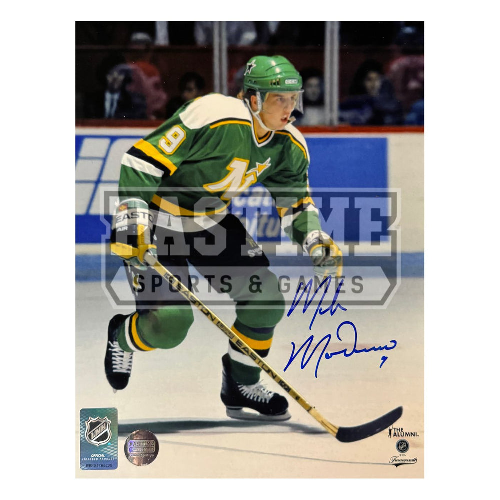 Mike Modano Autographed Minnesota North Stars Hockey Photo (Skating 1) - Pastime Sports & Games