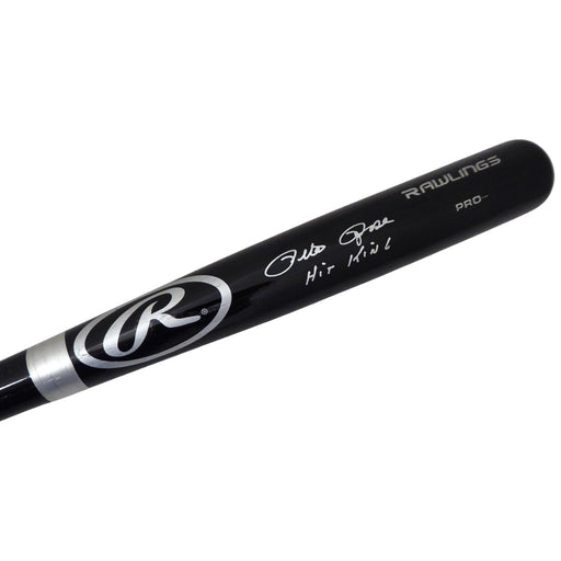 Pete Rose Autographed Black Rawlings Bat (Inscribed "Hit King")