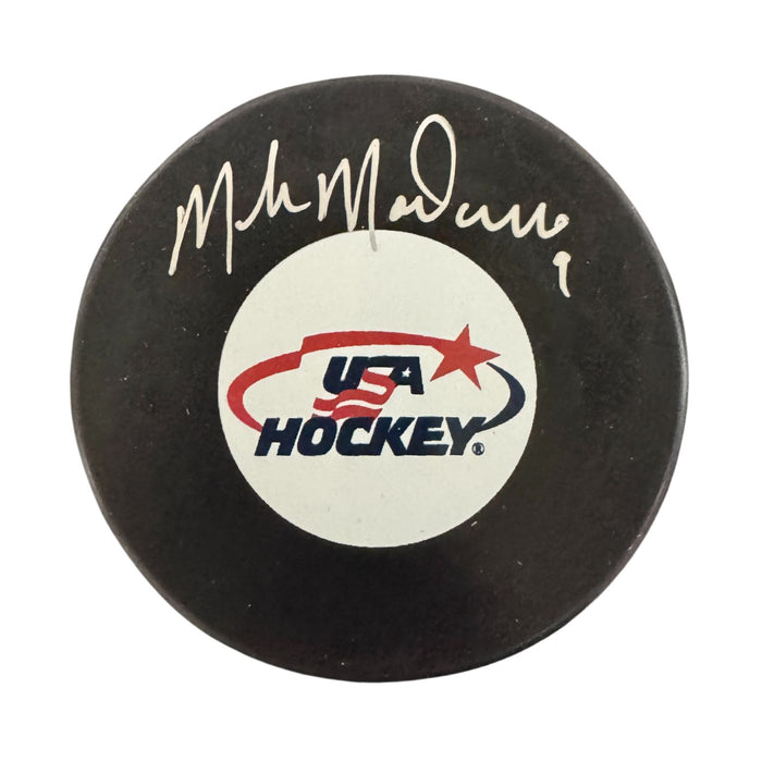 Mike Modano Autographed Team USA Hockey Puck (Inglasco Small Logo) - Pastime Sports & Games