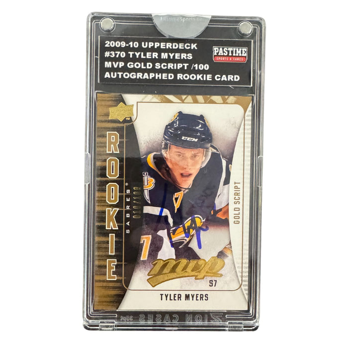 Tyler Myers Autographed 2009/10 MVP Gold Script Rookie Card Encased in Slabmag