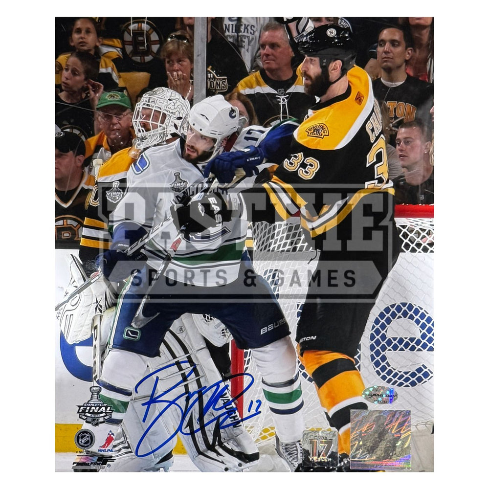 Ryan Kesler Autographed Vancouver Canucks Photo (Screening The Net) - Pastime Sports & Games