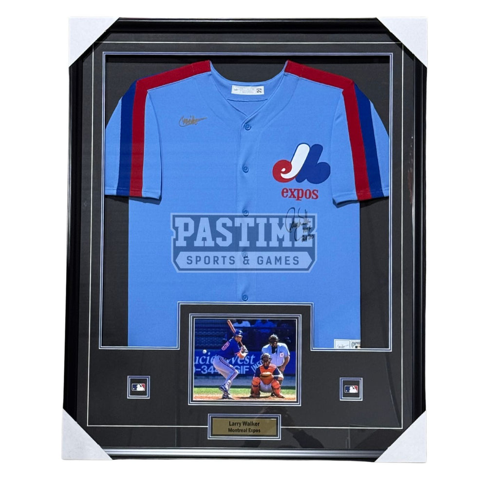 Larry Walker Autographed Framed Montreal Expos Baseball Jersey