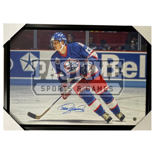 Teemu Selanne Autographed Winnipeg Jets Canvas (Skating 1) - Pastime Sports & Games