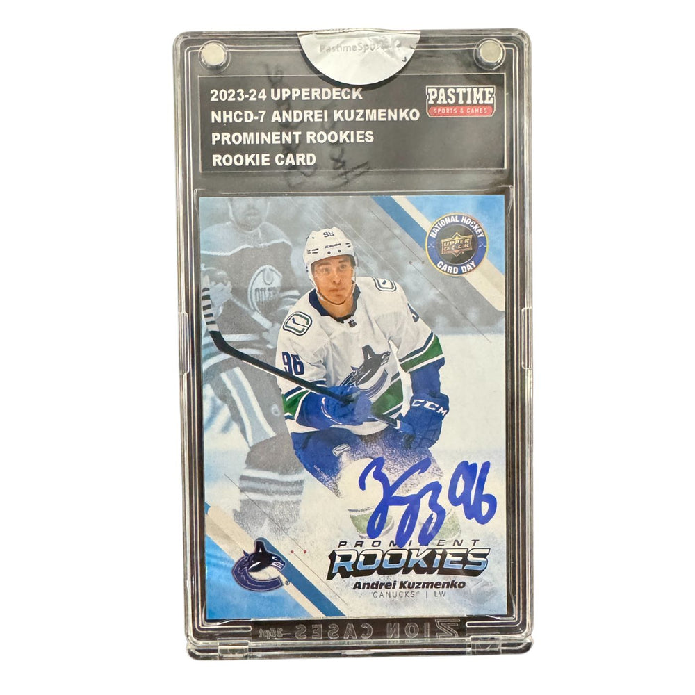 Andrei Kuzmenko Autographed 2023/24 Prominent Rookies Rookie Card Encased in Slabmag