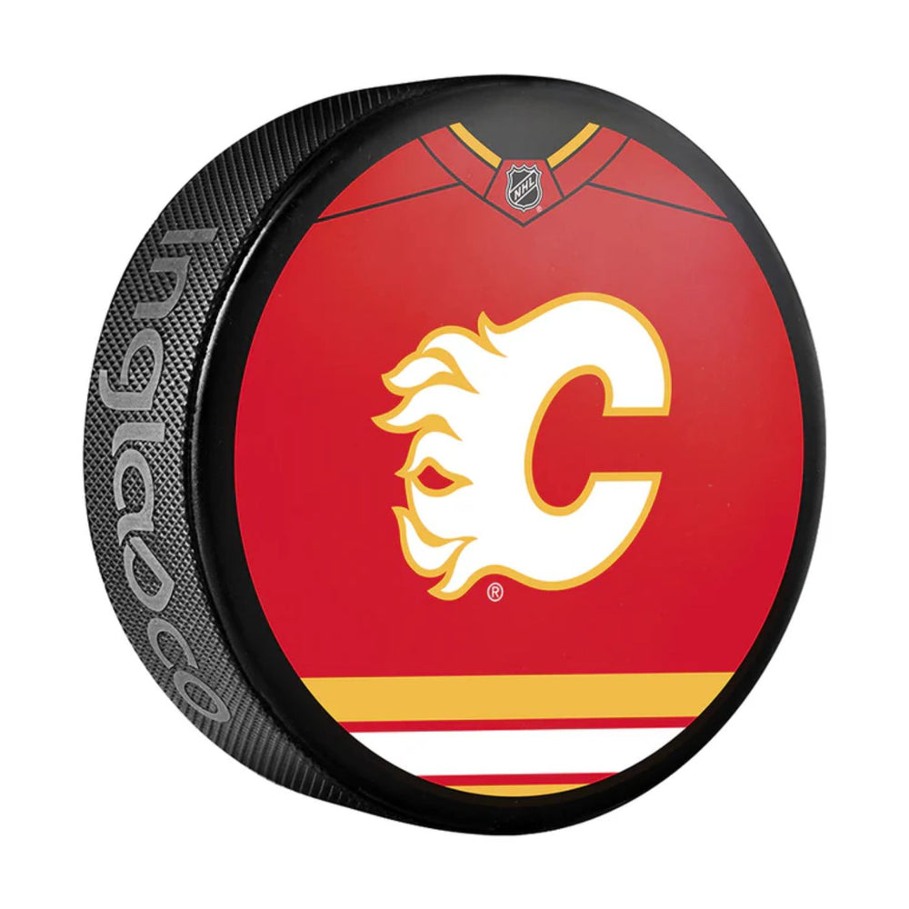 Calgary Flames Souvenir Hockey Puck (Jersey Design)