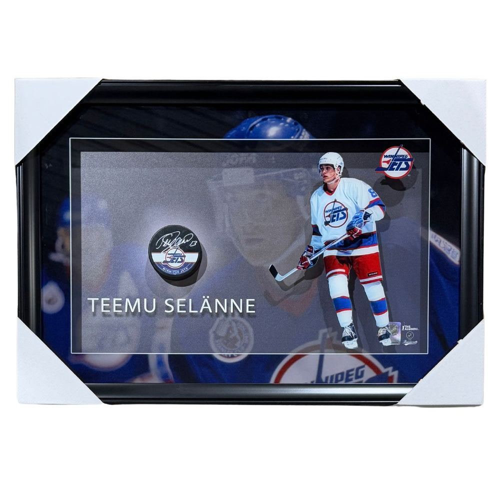 Teemu Selanne Autographed Winnipeg Jets Framed Puck Pastime