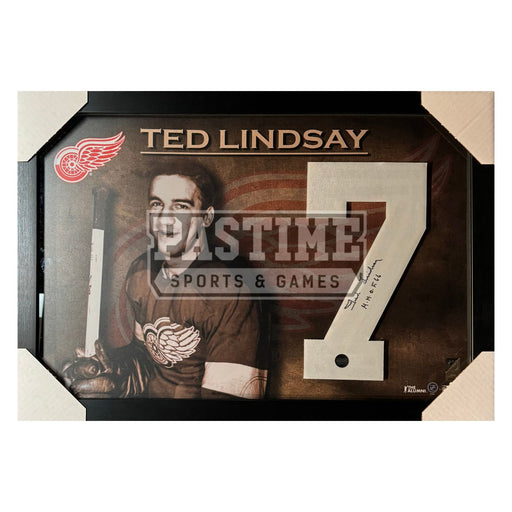 Ted Lindsay Autographed Detroit Red Wings Framed Numbers - Pastime Sports & Games
